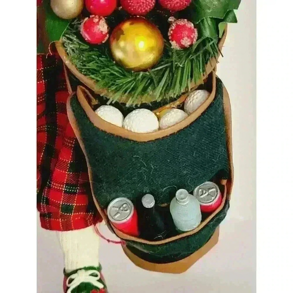 Vintage Golfing Santa Claus Figure Golf Bag Balls & 19th Hole Golf Flag XMAS - Picture 9 of 16